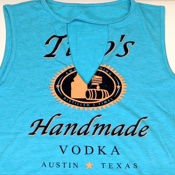 Tito's Handmade Vodka - Austin, Texas Sleeveless Top Turquoise Cyan - Picture 3 of 5